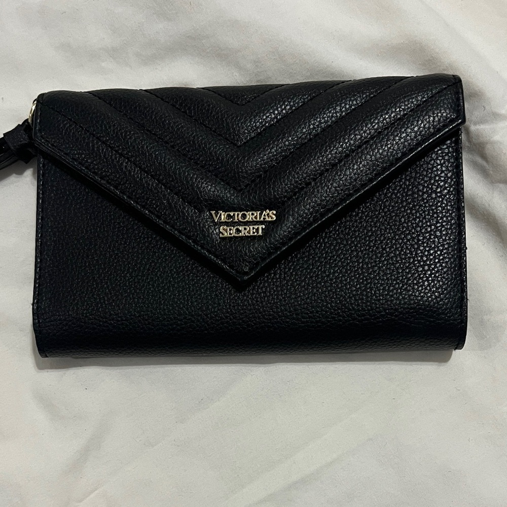 Victoria's Secret Black Chevron Clutch